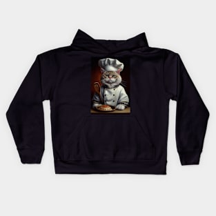 Cute Cat Wearing a Chef Hat: Adorable Feline Animals Kids Hoodie